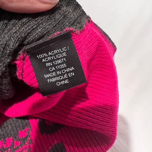 360Cashmere Bad to the Bone Dog Sweater - Pink & Charcoal, Medium - Picture 9 of 11